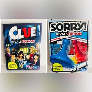 Hasbro Clue and Sorry Rivals Edition Board Games - Blue, Red, Yellow